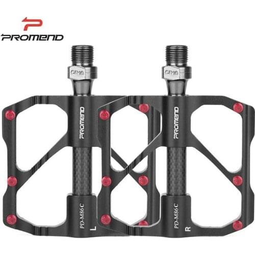 1 Pair PROMEND Bike Pedals For MTB Road Bicycle Anti-slip Ultralight Mountain Bike Pedals Carbon Fiber 3 Bearings Cycling Pedals