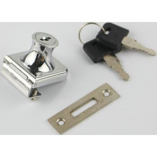 Stainless Stell Showcase Display Cabinet Glass Door Lock w 2 Keys