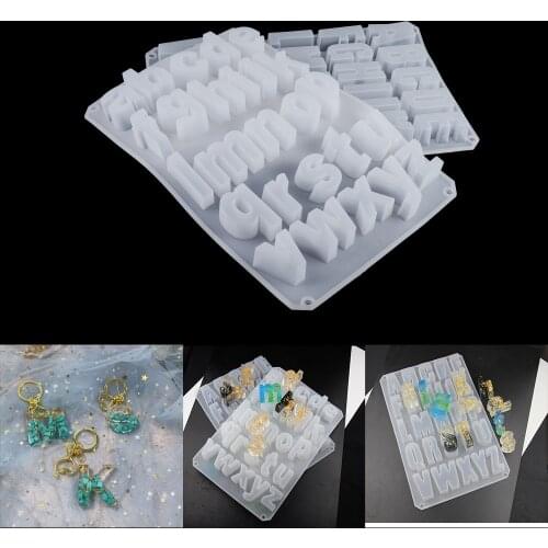 Capital Letters Crystal Epoxy Resin Mold Alphabet Lowercase Letter Pendant Casting Silicone Mould For DIY Crafts Jewelry Making