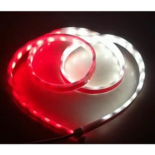 2pcs Car-styling Belt Car Door Atmosphere Lamp Red-white LED Streamer Door Anti-Collision Warning Light Welcome Decorative Light