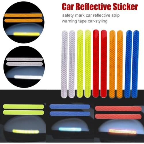 2 Pcs Car Rearview Mirror Stickers Safety Mark Car Reflective Strip Anti-collision Warning Tape Car-styling