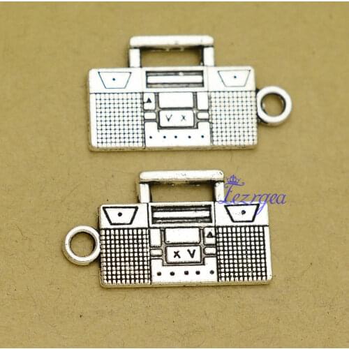 25pcs/lot--23x13mm, Antique silver plated The old radio charms,DIY supplies,Jewelry accessories