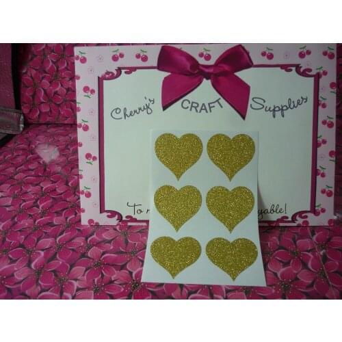 3.8cm Gold glitter wedding favors heart sticker