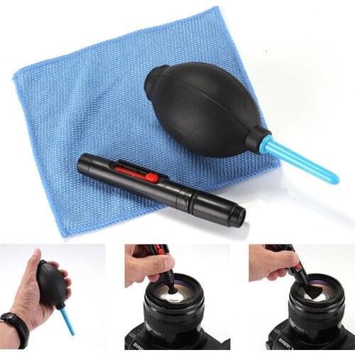 3in 1 Portable Camera Clean Kit Cleaning Cloth Camera Cleaner Pen Air Blaster Blower Accessories Set for Camera Keyboard Phone