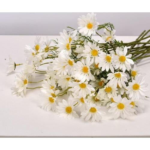 5 Heads/Branch White Daisy Artificial Flowers Vases for Home Decor Christmas Wedding Decoration Fake Flowers