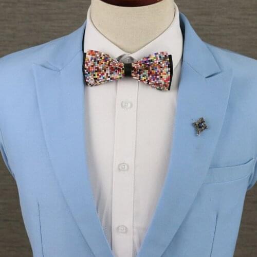 Free shipping new fashion casual mens male colorful Plaid jelly color Korean handmade original printed bow tie groom Groomsman