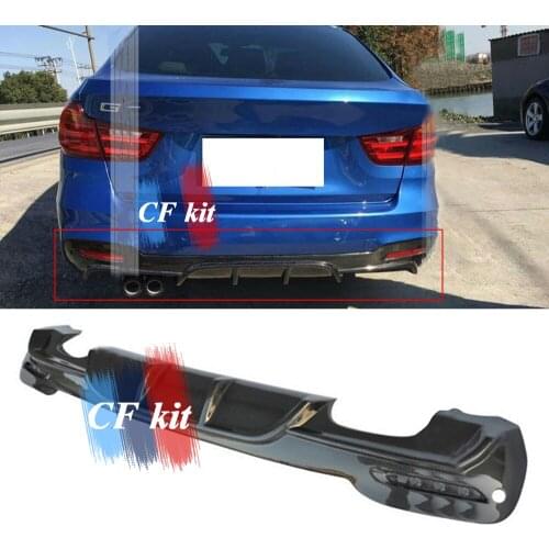 CF Kit Rear Diffuser Lip Bumper Real Carbon Fiber For BMW 3 Series F34 M Tech 4 Door 2014-2017 M Sport Car Styling