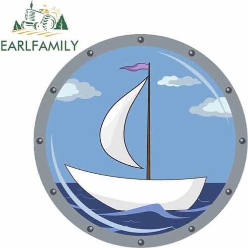 EARLFAMILY 13cm x 12.8cm For Sail Boat Graffiti Car Stickers Vinyl Material Decal Bumper Decoration Car Door Protector Decor
