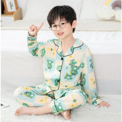 Children Pajamas Autumn Cotton Nightwear Baby Clothing Set Kids Cute Cartoon Sleepwear Boys Girls Animal Pyjamas Pijamas Set