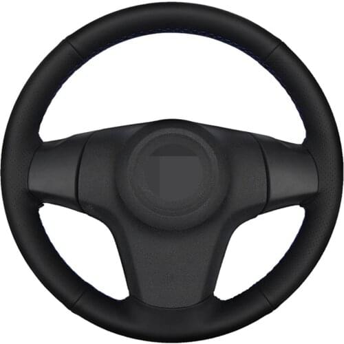 Car Steering Wheel Cover Hand-Stitched Black Artificial Leather For Chevrolet Niva 2009-2017 (3-Spoke) Opel Corsa (D)