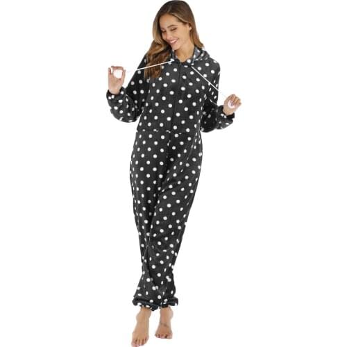 Hooded Homewear Winter Autumn New Nightwear Casual Comfortable Soft Sleepwear Women Flannel Keep Warm Onesies Jumpsuit Pajama