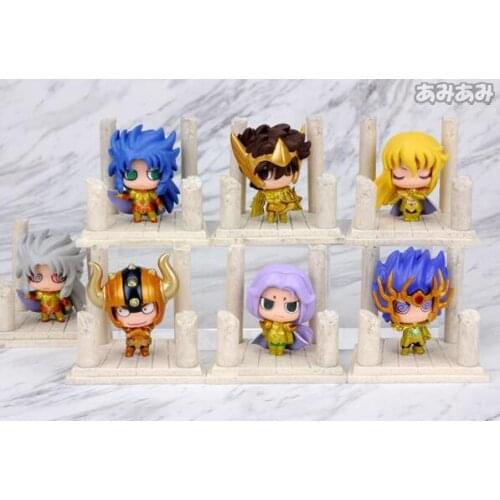 7pcs/set Cute Japan Anime Gold Saint Seiya knights of the zodiac PVC Action Figure Collectible Model Toys