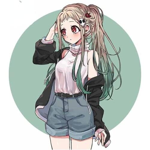 Jpth13cm x 8.6cm for dynamic and beautiful girl pattern mask Car Decal, motorcycle helmet, windshield camper sticker JP