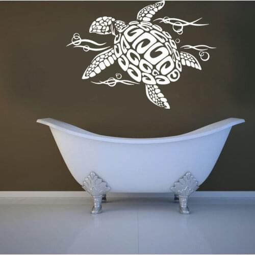 Turtle Wall Decal Sea Animals Tortoise Shell Wall Sticker Ocean Sea Tortoiseshell For Bathroom Living Room DIY Vinyl Mural E813