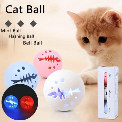 New 3 In 1 Funny Pet dog Cat Gift Toy The Cat Supplies The Cat Mint Ball Tease Cats Flashing Ball Bell Ball Pet Interactive Toy