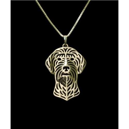 Wholesale Handmade Boho Chic Wirehaired Pointing Griffon Necklace Female and Male Gift Jewelry Pendant -12pcs/Lot