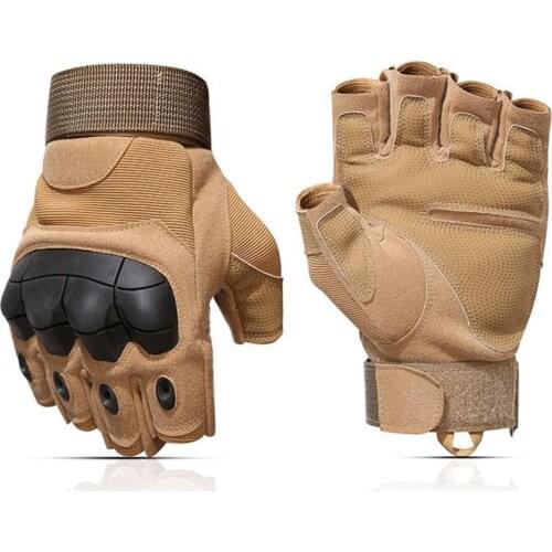 Tactical Hard Knuckle Half finger Gloves Mens Army Military Combat Hunting Shooting Airsoft Paintball Police Duty - Fingerless