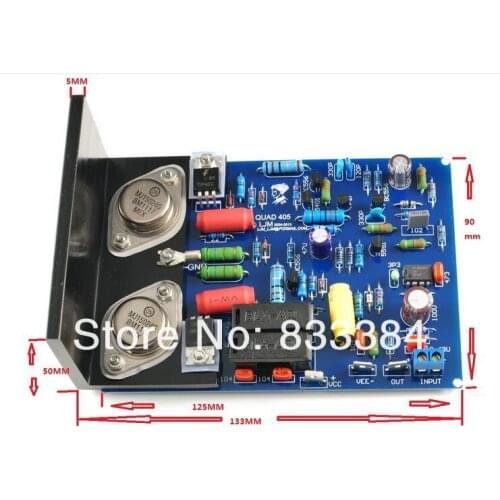 LJM QUAD405 CLONE MJ15024 100W+100W stereo completed board +heatsink