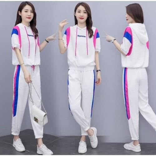 Casual Suit Women Spring New Sports Casual Fashion Suit Nine-point Pants Two-piece Womens Pants Suit