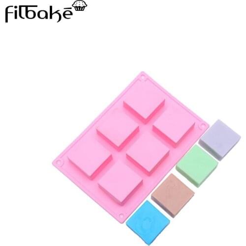 FILBAKE 6 Cavity Silicone Mould Cake Decorating Tools Square Shape For Chocolate Jelly Mousse Dessert Baking Tools Make Soap
