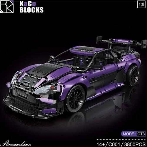 High-Tech MOC GT3 Sports Car Model C001 City Racing Series Childrens Toy Assembling Building Blocks Boys Gift 3850PCS