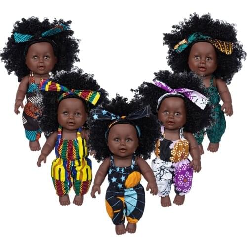 New Lovely 1pcs 30cm multi style African black baby explosion head black skin baby toy