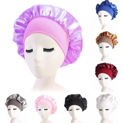 1pcs Adjustable Sleeping Cap Satin Bonnet Hair Styling Cap Women Night Sleep Hat Shower Cap Hair Care Hat Hair Styling Tools