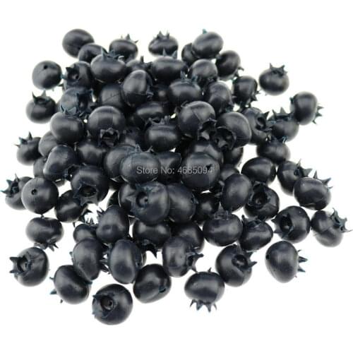 Gresorth 100pcs Artificial Blueberry Fake Fruit Blueberries Home Party Christmas Decoration Food Toy Model