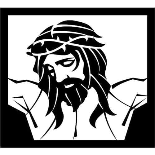16.5cm*15cm Jesus Christ God Fashion Vinyl Car-Styling Car Stickers Decals Black/Silver S6-3427