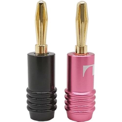 2Pcs Speaker Banana Plug Adapter Banana Wire Cable Connector for Musical HiFi Audio Speaker