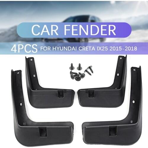 4Pcs Car Mud Guard Flaps Front Rear Mudguards Splash Guards Fender Flares Mud For Hyundai Creta ix25 2015 2016 2017 2018