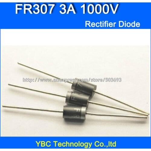 50pcs/lot FR307 3A/1000V Fast Recovery Rectifier Diode