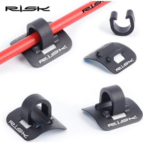 6Sets Bike Alloy Stick on Cable Guide Brake Shift Cable C-Clip Housing Holder Organizer