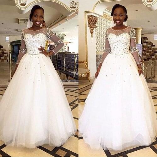 African Long Sleeve Wedding Dresses Lace Mermaid Bridal Gowns Church Bridal Dress Bridal Gowm 2020