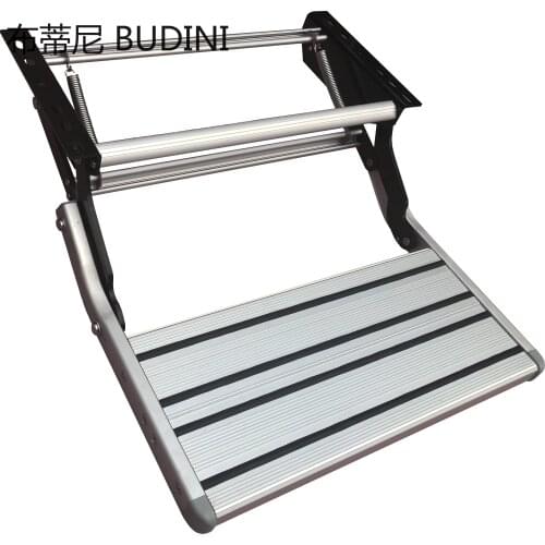RV Room Camper Accessories RV Aluminum Alloy Antiskid Manual Pedal RV Caravan Motorhome Single Step Manual Version