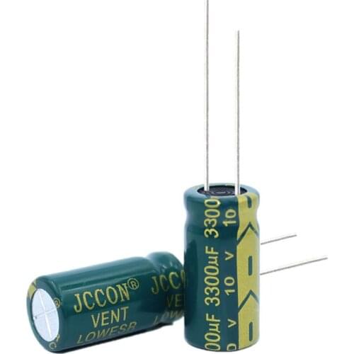 10pcs High frequency low resistance aluminum electrolytic capacitor 10V3300UF 3300uf10v volume: 10x20
