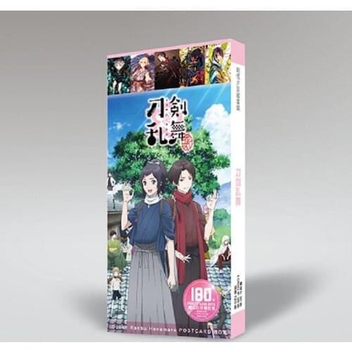 Anime Game Touken Ranbu Online Wild Dance of Swords Postcard Post Cards Sticker Artbook Brochure Gift Cosplay Props Book Set New