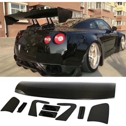 Car Rear Trunk Wing Spoiler for Ford Focus Nissan GTR Mustang Toyota GT86 Subaru All Sedan Coupe Big Barb Universal Carbon/ FRP