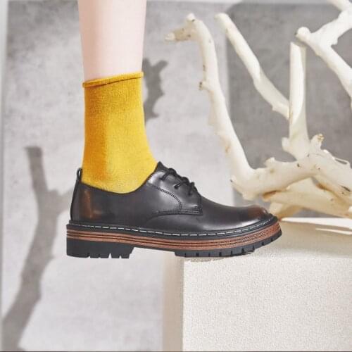 Retro Lace Up Brogues Creeper Thick Bottom Female Harajuku Platform Shoes 2020 New British College Oxfords Shoes For Women Girls
