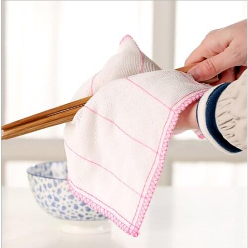 Eco-friendly Multipurpose quick dry Washing Towel Magic Gauze Towel kitchen Cleaning Small Square Dish Cloth Wiping Rag