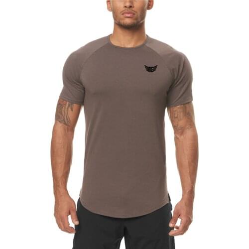 Gym T-shirt Men Short Sleeve Quick Dry T-shirt Casual Slim T shirt Male Bodybuilding Workout Tee Tops Summer Fitness Clothing