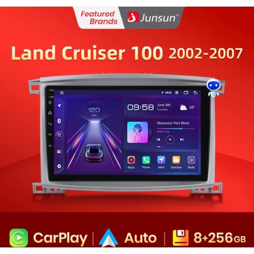 Junsun V1 Android 10.0 AI Voice Control 4G Carplay DSP Car Radio Multimedia GPS For Toyota LAND CRUISER 2002-2007 2din no dvd
