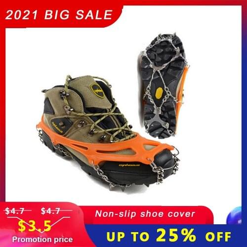 Quality Climbing Antiskid Crampons Winter Walk Ice Fishing Snowshoes Manganese Steel Slip Shoe Covers No Slip Shoes outdoor