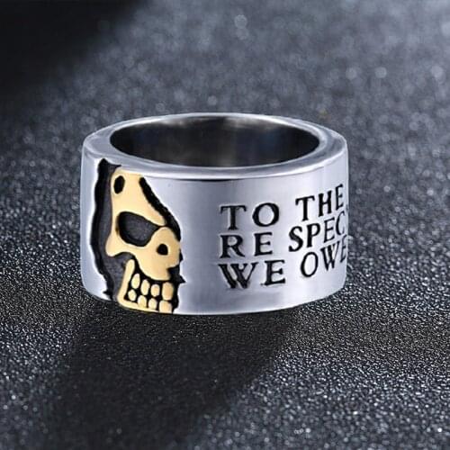 Stainless Steel Gothic Style Skull Men Ring Hip Hop Rock Antique Male Rings Party Accessory Birthday Gift