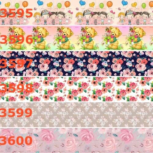 10yards - different sizes -Cartoon pattern printed Grosgrain ribbon - Cutie/lovely/girl/flowers cartoon ribbon
