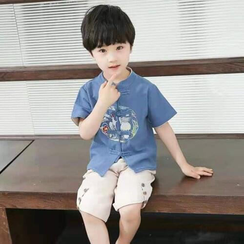 Toddler Boys Costume 2-8 Yrs Boys Clothing Sets Summer Kids Outfits T-shirt+Pants 2Pcs Tracksuit Children Clothes Casual Suit