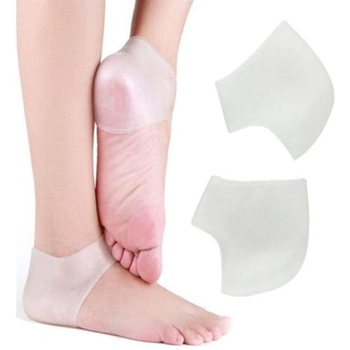 Hot 1 Pair Practical Silicone Heel Socks Protector Cracked Foot Skin Care Sleeve