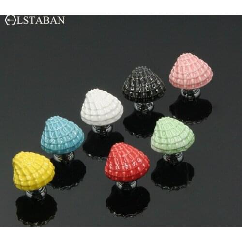 LSTABAN Ceramic Door Handle Cartoon Wardrobe Door Knobs Cabinet Drawer European Style Furniture Handle Cartoon Kids Handles