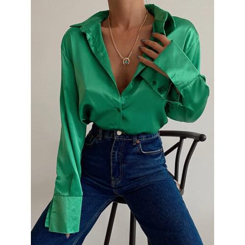 Женские атласные рубашки MCCKLE China At AliExpress