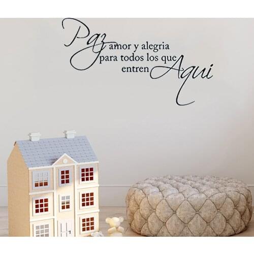 En Esta Casa Wall Stickers Spanish Quotes Sayings Wall Decals For Living Room Bedroom Removable Vinyl Art Murals RU4055